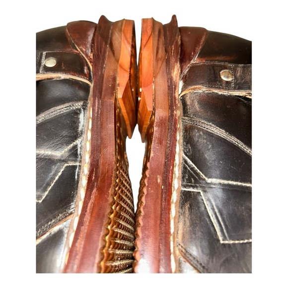 Original Chippewa ski leather boots  UNION STAMPED VINTAGE black/brown size 10.5 - Picture 8 of 15